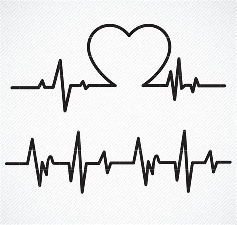 Heart Beat SVG Ekg Svg Heartbeat Svg Heartbeat Clipart Etsy Canada