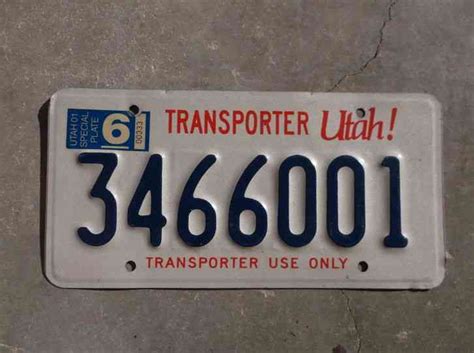 Transporter License Plate Utah Transport Informations Lane