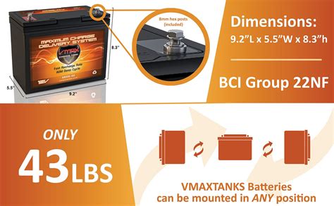 Buy Vmax Mr96 60 12v 60ah Agm Deep Cycle Battery For Minn Kota Endura