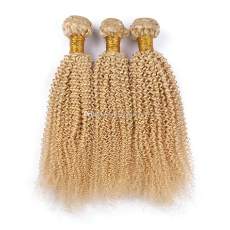 2019 Blonde Afro Kinky Hair Bundles 613 Platinum Blonde Deep Kinky Curly Mongolian Virgin Human