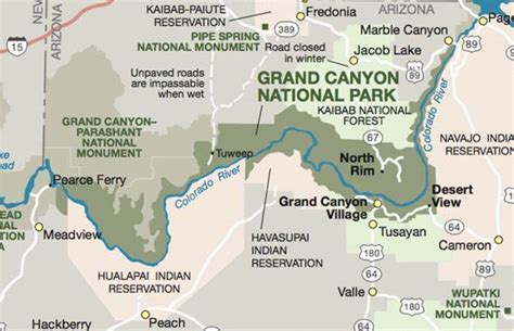 North Rim Grand Canyon Map Maping Resources