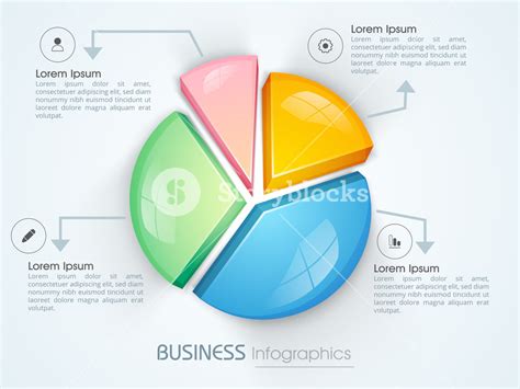 Glossy 3d Pie Chart Infographic Template Royalty Free Stock Image
