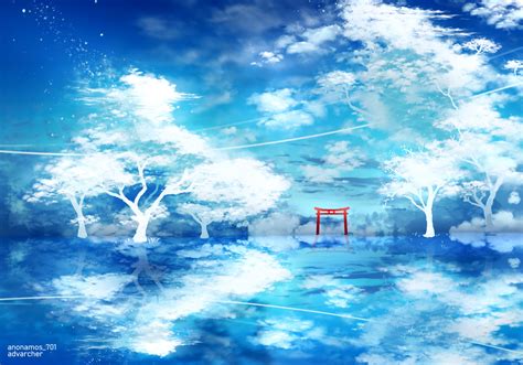 Download Torii Anime Shrine Hd Wallpaper By Anonamos701