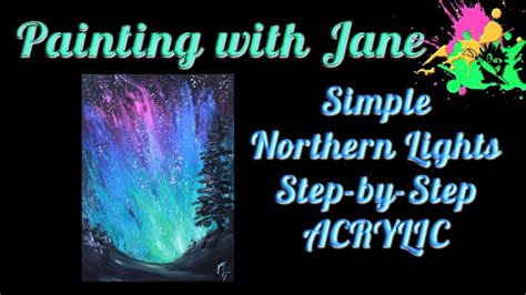 Simple Northern Lights Step By Step Acrylic Painting On Canvas For