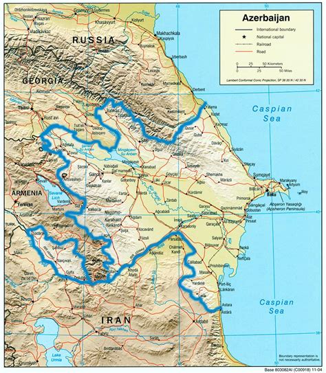 Limita al este con el mar caspio, al norte con rusia, al noroeste con georgia, al oeste con armenia y al sur con irán. Azerbaijan Maps