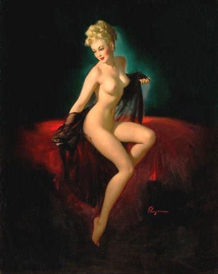 Gil Elvgren UNVEILING Original NUDE Painting Pin Up Blonde See Etsy