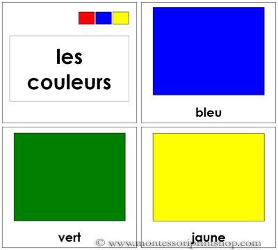 French Color Cards - Printable Montessori French Materials | Learn ...