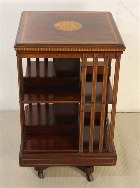 Super Quality Inlaid Mahogany Revolving Bookcase Antiques Atlas