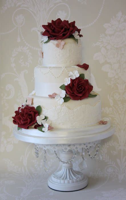 Red Rose Wedding Cake Wedding Cake Roses Burgundy Wedding Cake Red Rose Wedding Cake