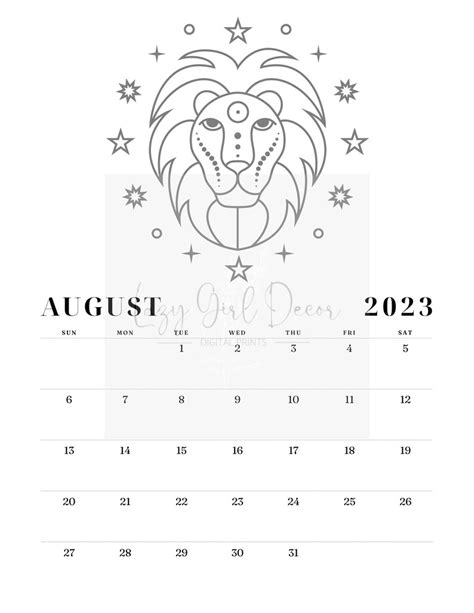 Minimalist 2023 Zodiac Calendar Etsy