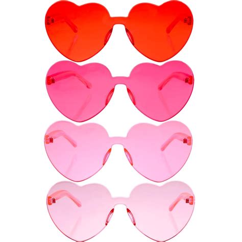 Heart Shaped Rimless Sunglasses Valentines Day Clothes And