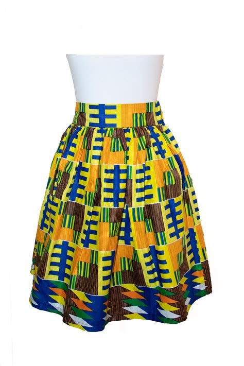 African Kente Print Midi Skirt Ankara Skirt Etsy