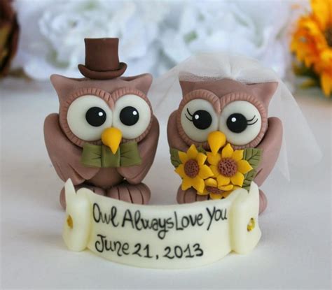 Rustic Wedding Cake Topper Custom Wedding Owl Cake Topper Owl