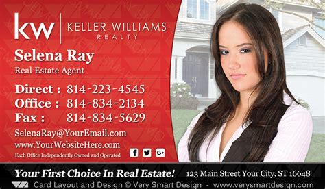 11 real estate business cards to inspire your own. Keller Williams Realtor Business Cards for KW Associates ...