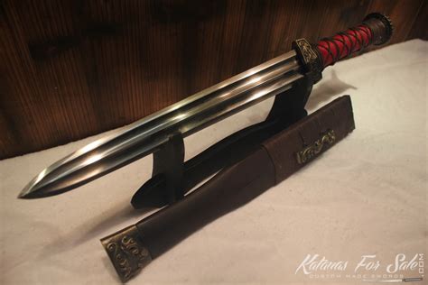 1095 Folded Steel Chinese Han Double Edge Sword Katanas For Sale