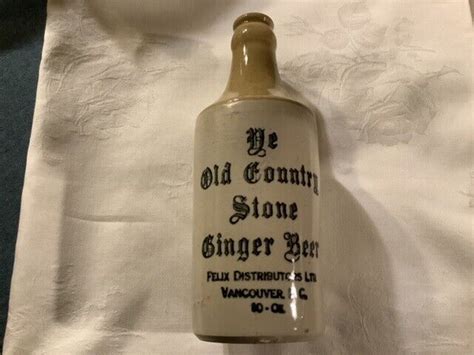 Antique Stoneware Ye Old Country Stone Ginger Beer Bottle Arts