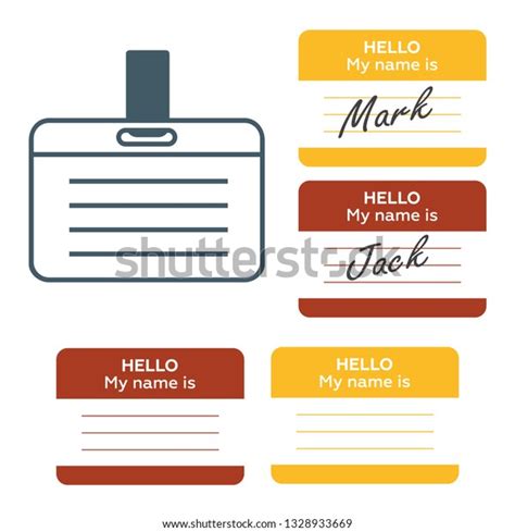 Hello My Name Introduction Cards Vintage Stock Illustration 1328933669 Shutterstock