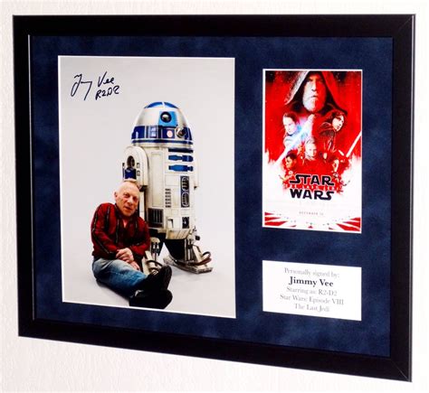 Star Wars Episode Viii The Last Jedi Jimmy Vee R2 D2 Premium Framed Signed Certificate Of
