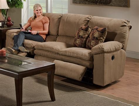 Light Brown Fabric Impulse Modern Reclining Sofa Woptions
