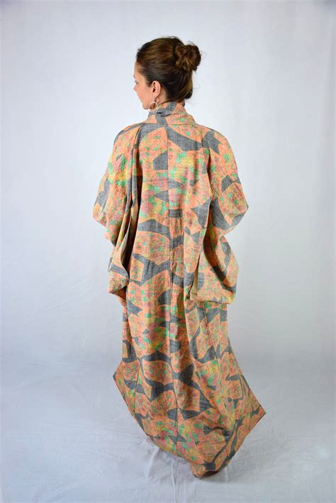 Cleaned Japanese Vintage Kimono Robe Silk With Free Obijime Belt Silk
