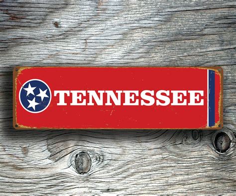 Tennessee State Flag Sign Tennessee State Flag Signs Etsy