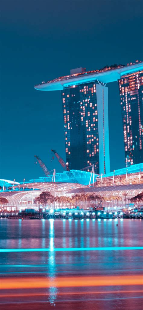 Marina Bay Sands Wallpaper 4k Hotel Singapore Blue Hour