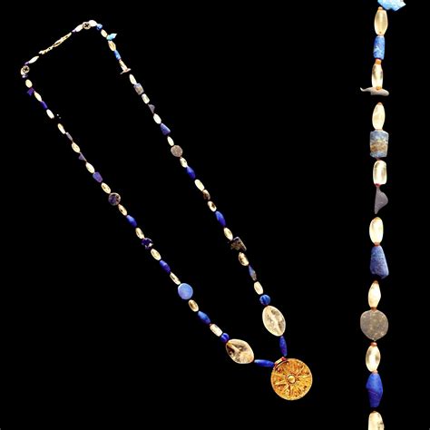 Babylonian Gold Crystal And Lapis Necklace Amlash Iran Ca 1000