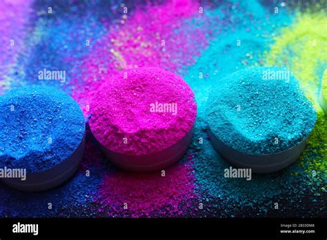 Bright Colours For Indian Holi Festival Colorful Gulal Powder Colors