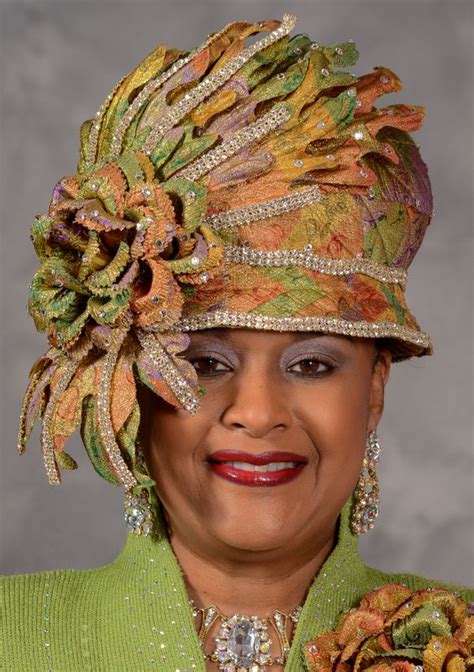 Bubble Crown Metallic Church Hat Covered With Golden Green And Rust