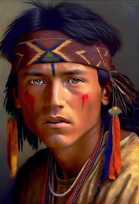 Native American Boy Painting