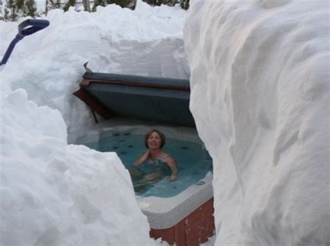 Pin By Kate Vinz On Snow Hot Tub Hot Tub Cover Meanwhile In Canada
