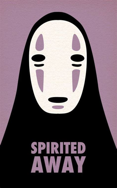 A Spirited Poster With The Words Spirited Away On Its Face And An