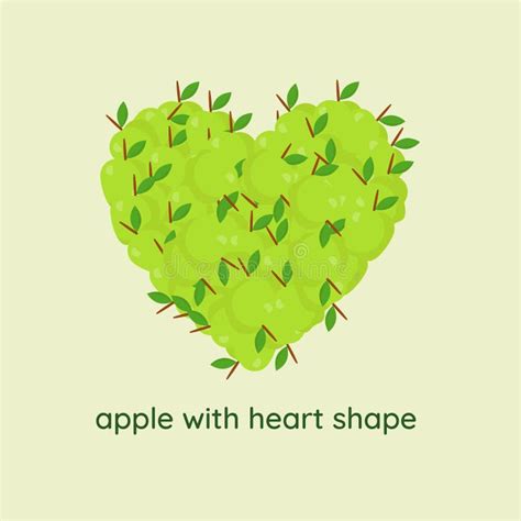 Apple With Heart Shape Stock Vector Illustration Of Nutrition 121411994
