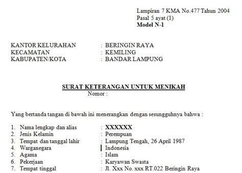 Tenggarong, nopember 2017 kepada perihal : Contoh Surat Keterangan Untuk Menikah dari Kelurahan