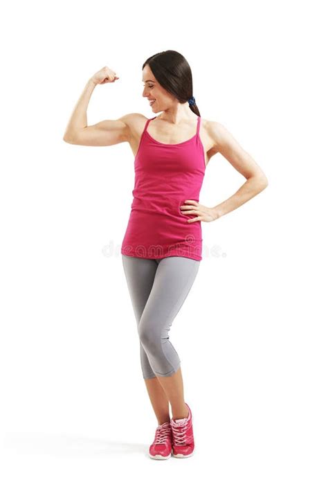 Smiley Woman Showing Her Biceps Stock Photos Free And Royalty Free