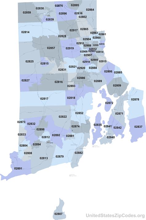 Rhode Island Zip Code Map Map
