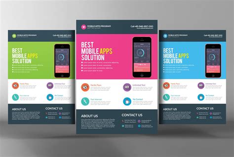 For more options for creating and printing flyers, you may want to look. Mobile App Flyer ~ Flyer Templates ~ Creative Market