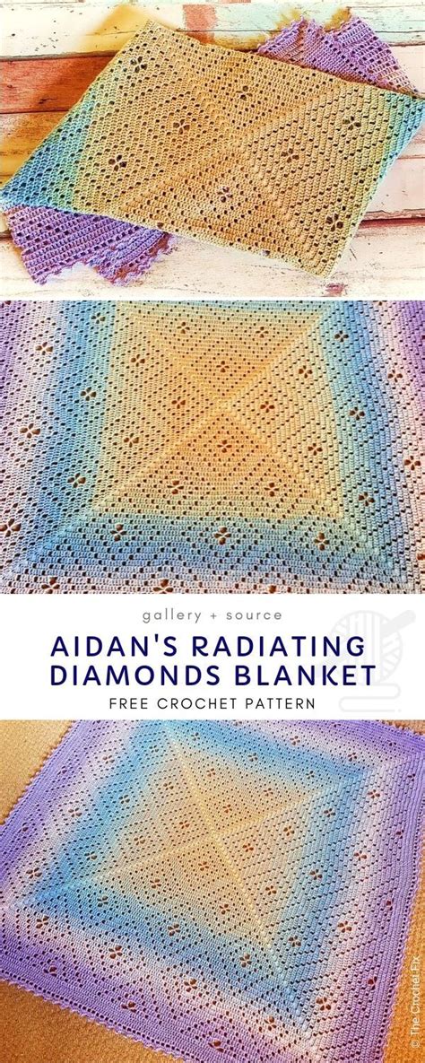 Free Pattern Aidans Radiating Diamonds Blanket Crochet Baby Blanket
