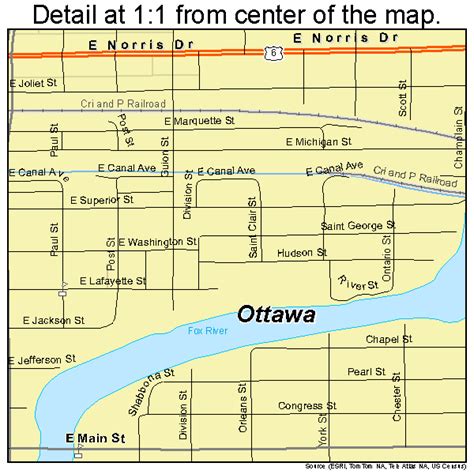 Ottawa Illinois Street Map 1756926