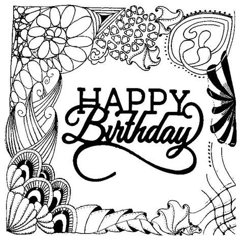 Discover our partner artists, thanks to whom we regularly offer new thematic printable adult coloring pages with various styles. Adult coloring page Happy Birthday | Birthday coloring ...