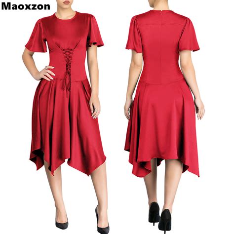 Maoxzon Womens Fashion Bodycon Bandage Dresses For Ladies Plus Size Summer Short Sleeve Sexy