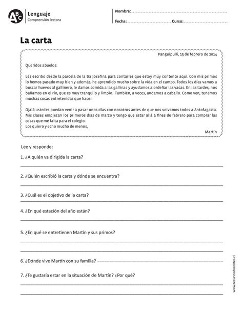 Conjunto de 15 fichas para trabajar la comprensión lectora 3º y 4º