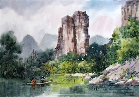 Chinese Art Watercolor Painting Chinese Landscape Painting