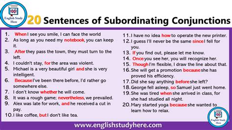 Conjunctive Adverbs List English Study Here