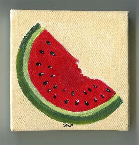 40 diy bohemian craft ideas for your … 40 very easy diy easter crafts ideas … Watermelon mini painting on Canvas, Easel, small acrylic painting, fruit painting, miniature ...