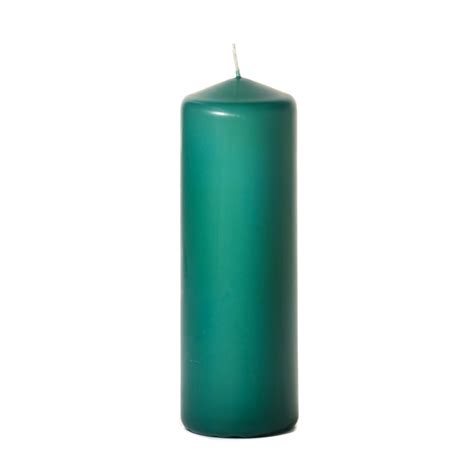 Forest Green 3 X 9 Unscented Pillar Candles Unscented Candles