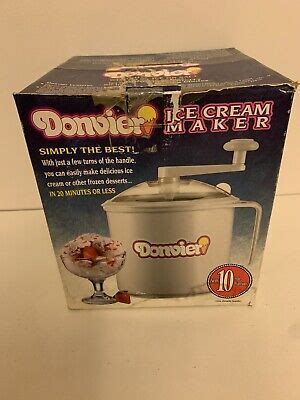 Vintage Donvier Premier Hand Powered Ice Cream Maker White Quart W Box Recipes Ebay