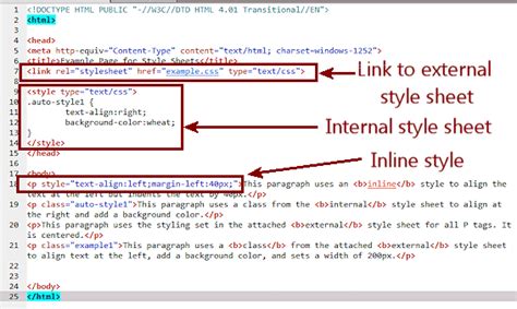 Style Sheets Html And Css Basics Jans Working With The Web