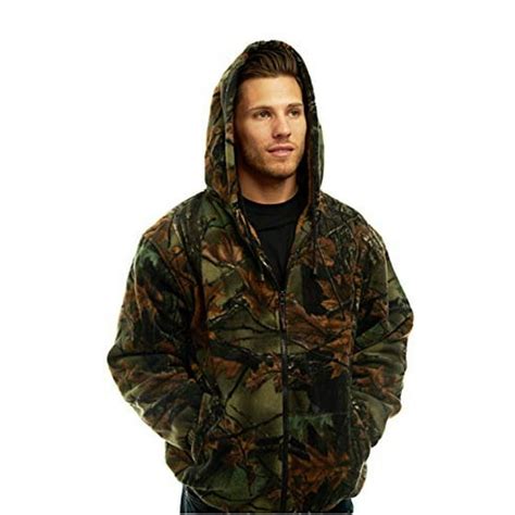 Trail Crest Mens Sherpa Lined Camo Hooded Hunting Jacket