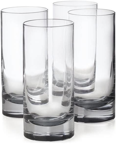 Hotel Collection Highball Glasses With Gray Accent Set Of 4 Created For Macy S Highball